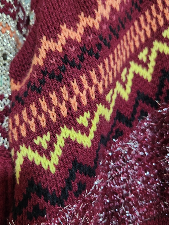 Free People Cabin Fever/ Cozy Cottage Sweater Women Size Medium Burgundy Color - Picture 10 of 12